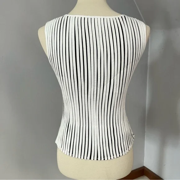 Vintage white and black 3D knit sleeveless top cotton eccentric blouse retro - Picture 3 of 7